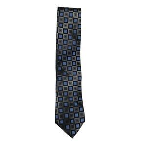 5/$15 Kenneth Cole Reaction 58"  Blue, Silver, Geometric Silk Men's Tie NWOT
